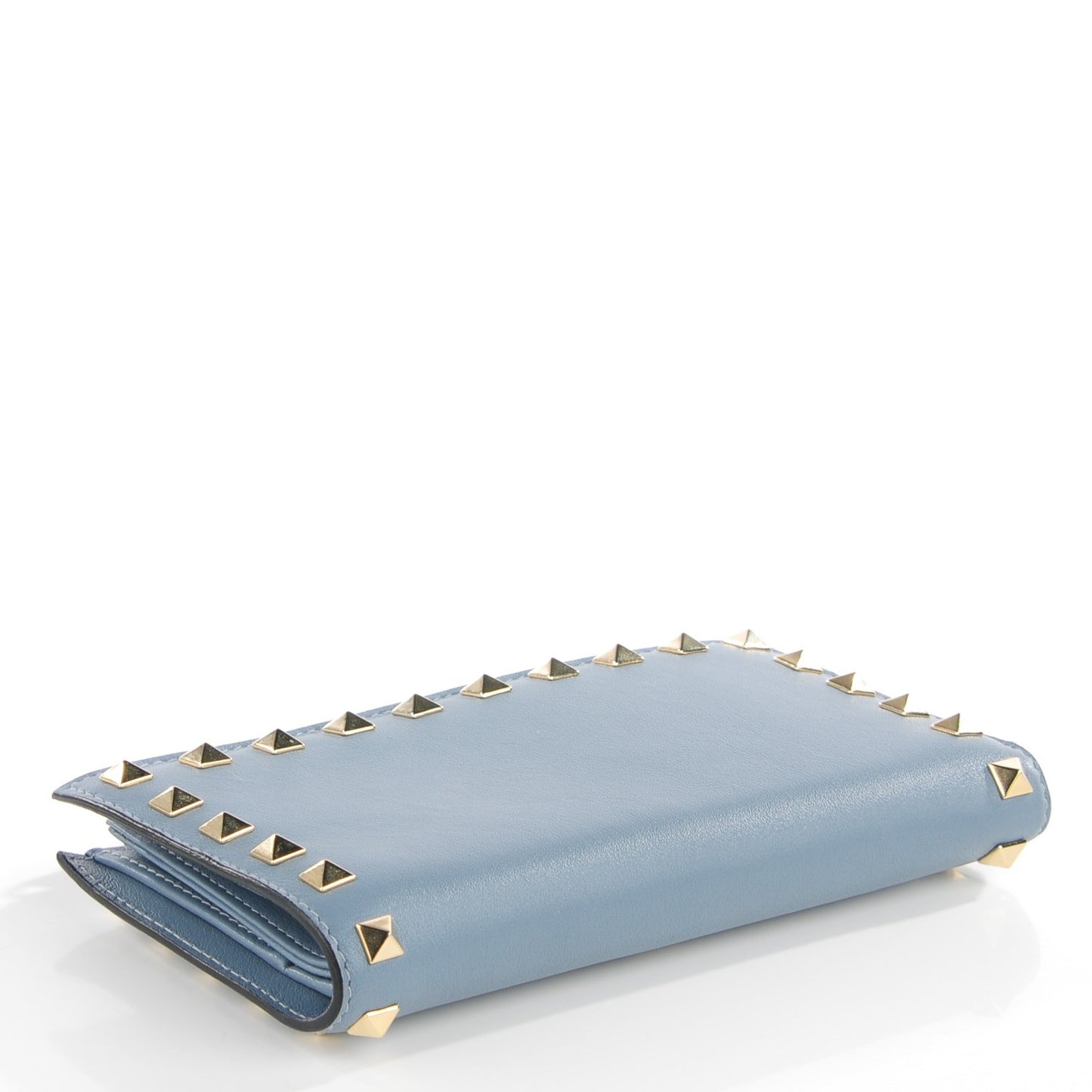 Calfskin Rockstud Continental Wallet London Stone