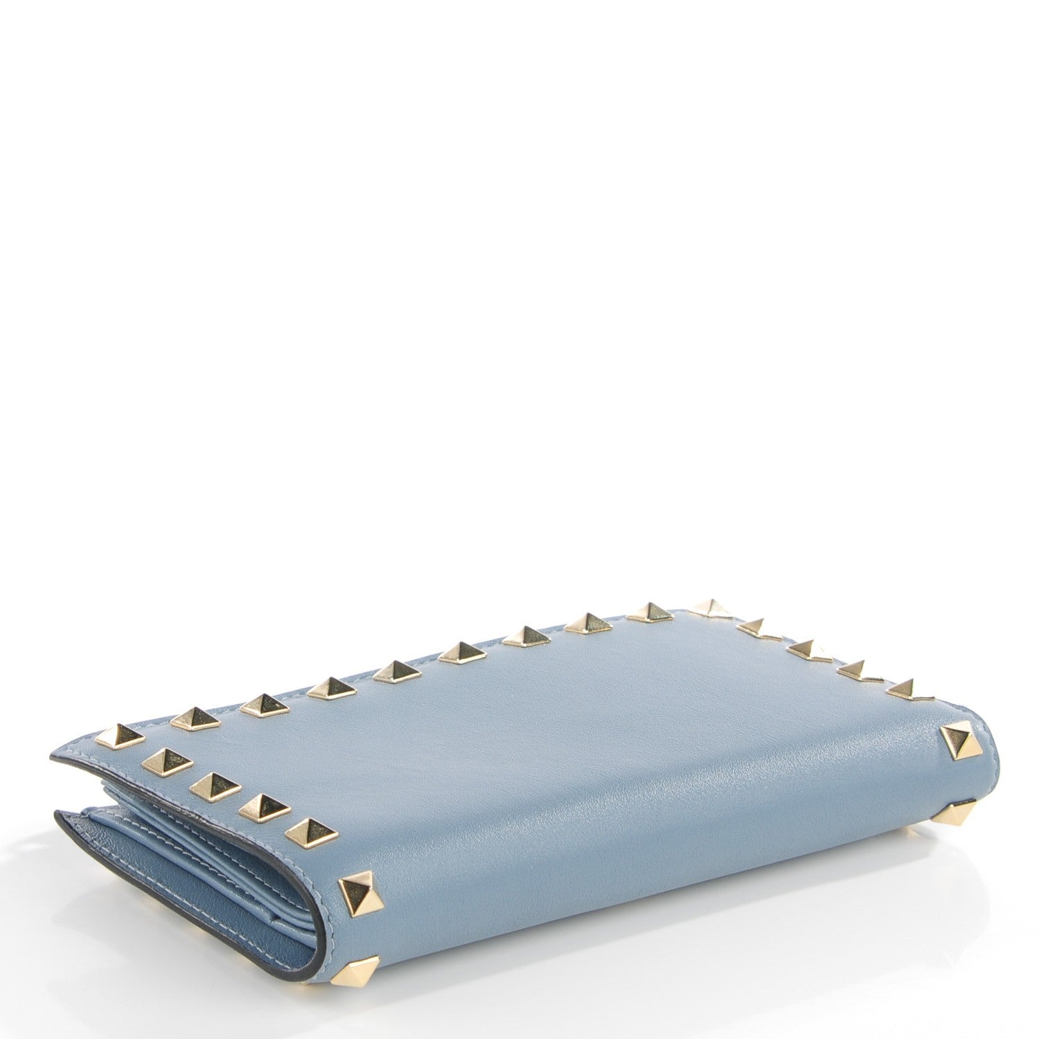 Valentino Garavani Calfskin Rockstud Continental Wallet London Stone 4 of 17