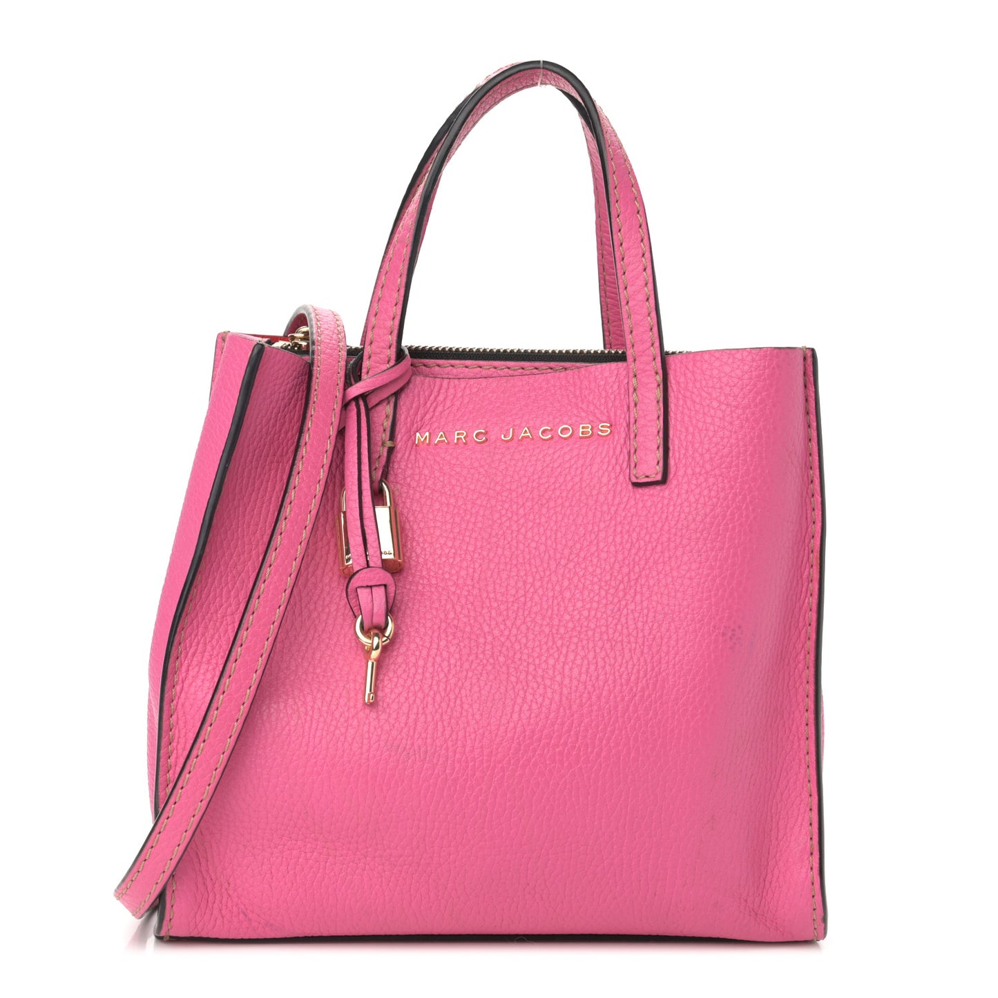 Grained Calfskin Mini Grind Tote Pink