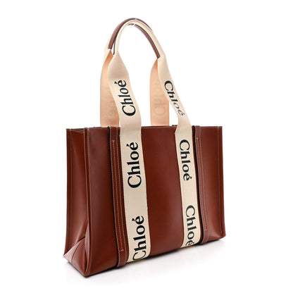 Chloe Calfskin Medium Woody Ribbon Tote Sepia Brown 3 of 10