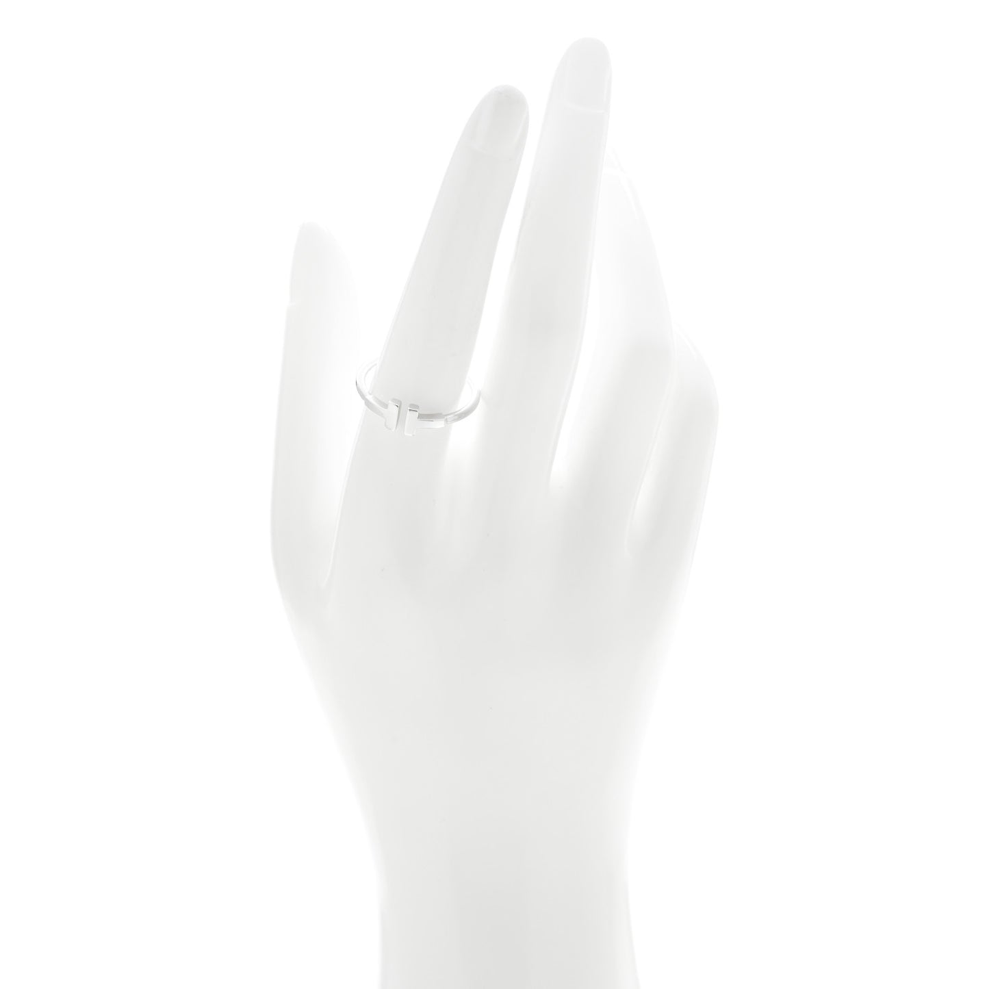 18K White Gold T Wire Ring 59 8.75
