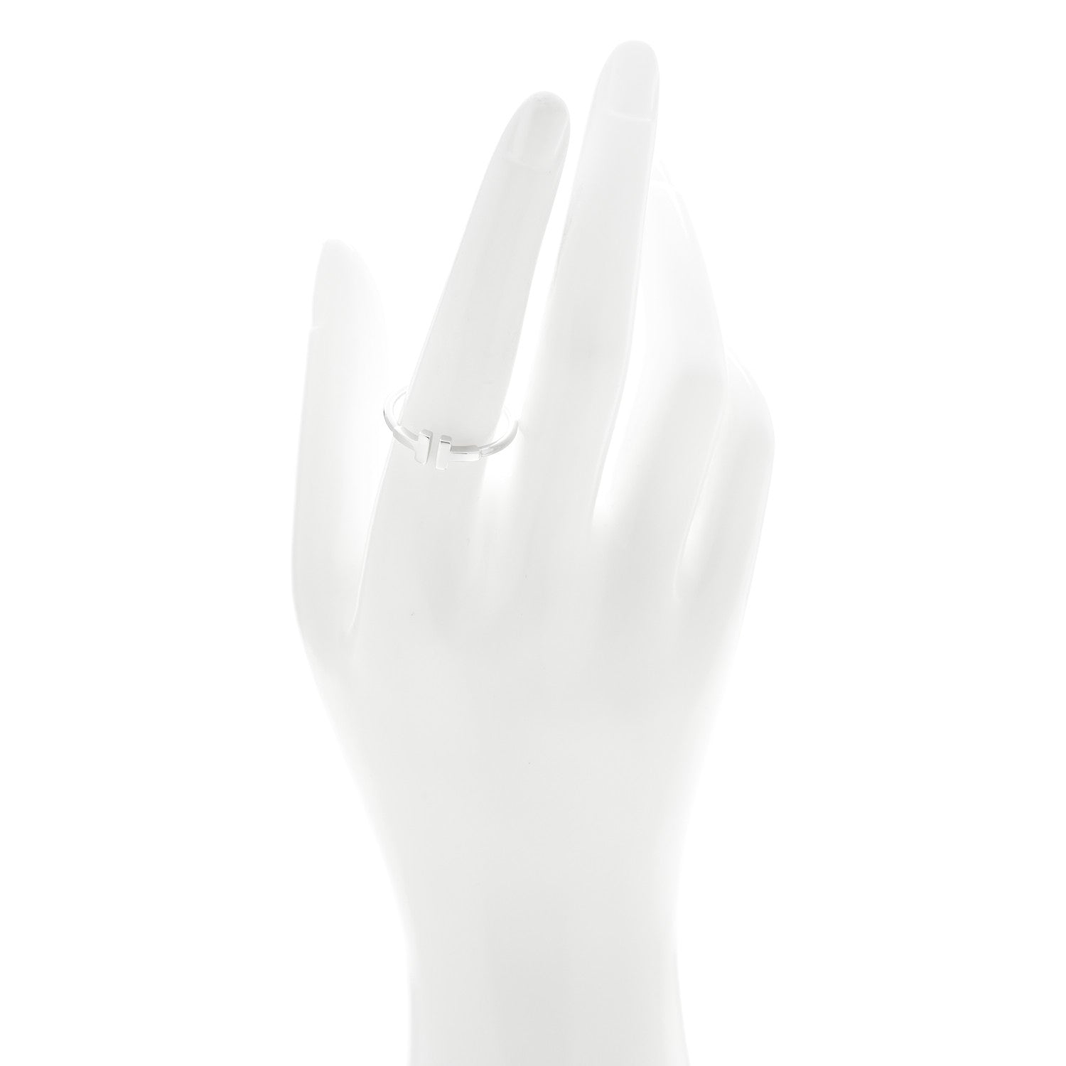 Tiffany 18K White Gold T Wire Ring 59 8.75 2 of 5