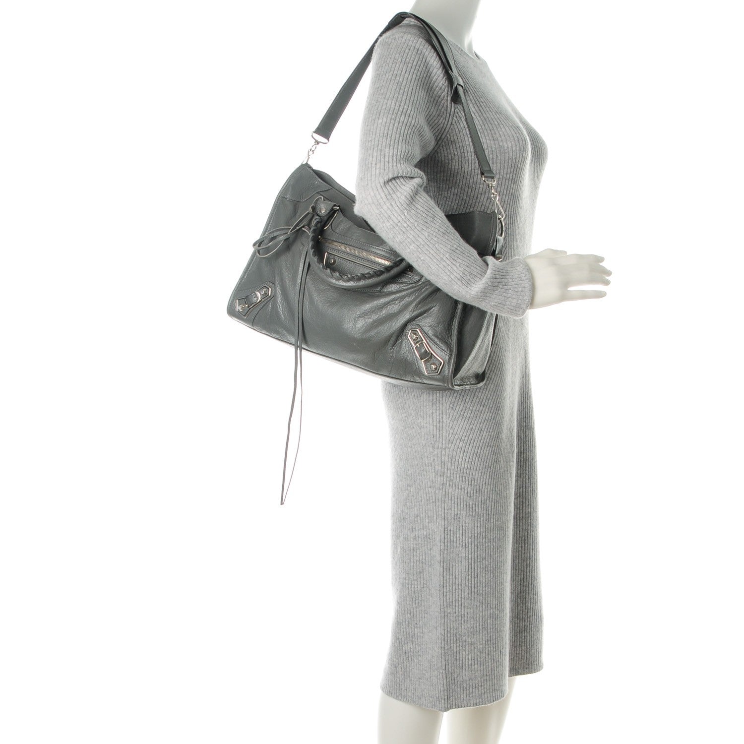 Balenciaga Agneau Silver Metallic Edge Hardware City Gris Cendre 2 of 8