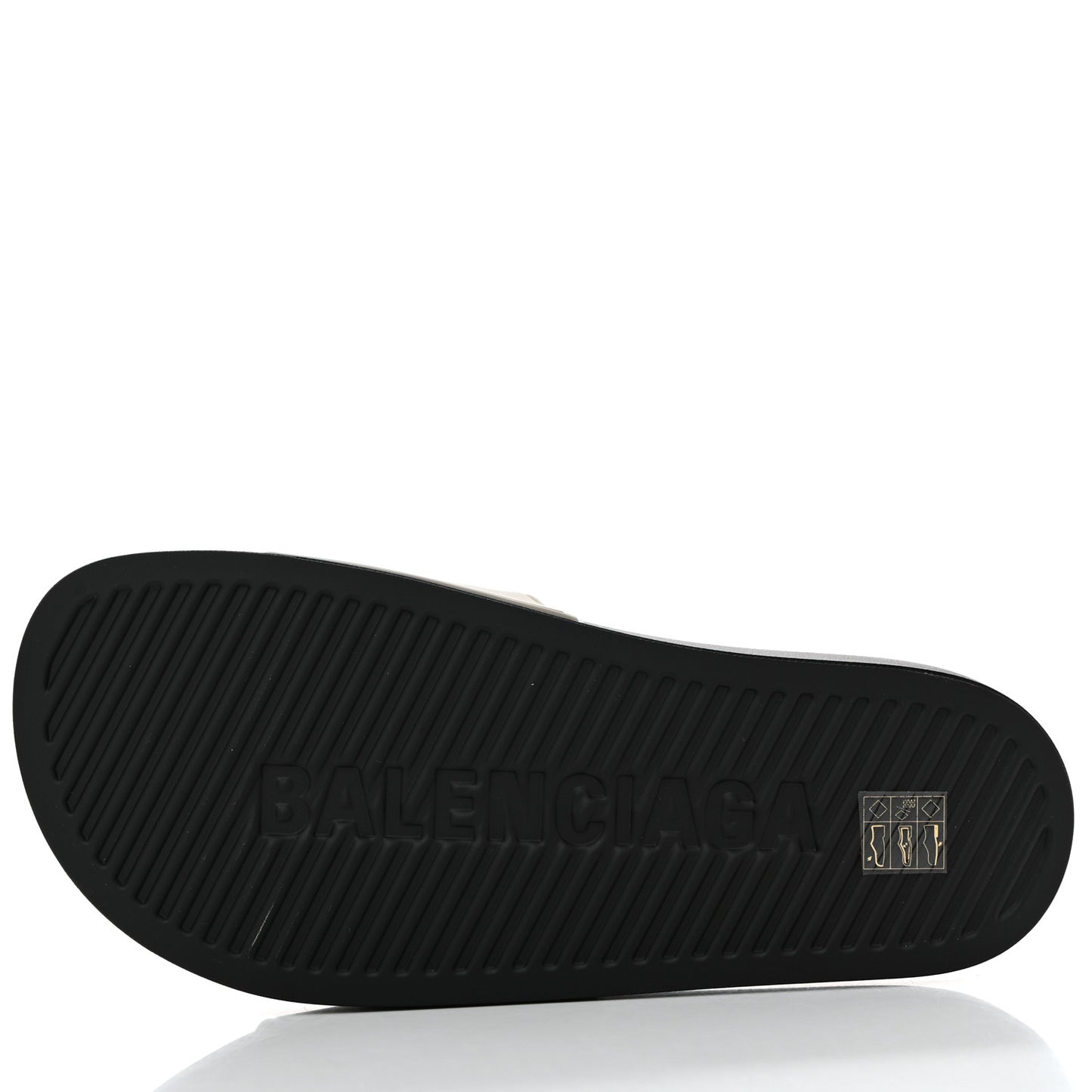 Rubber Womens Logo Pool Slide Sandals 37 Black Grey