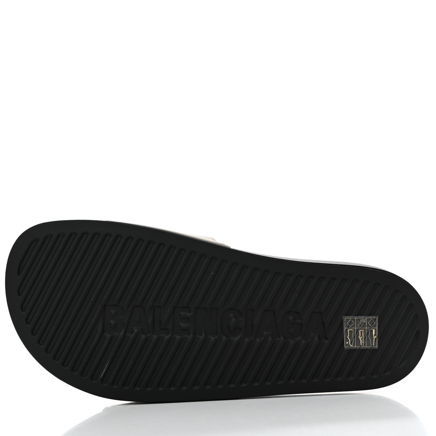 Balenciaga Rubber Womens Logo Pool Slide Sandals 37 Black Grey 8 of 10