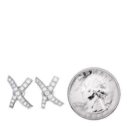 Tiffany Platinum Diamond Small Paloma Picasso "X" Earrings 2 of 5