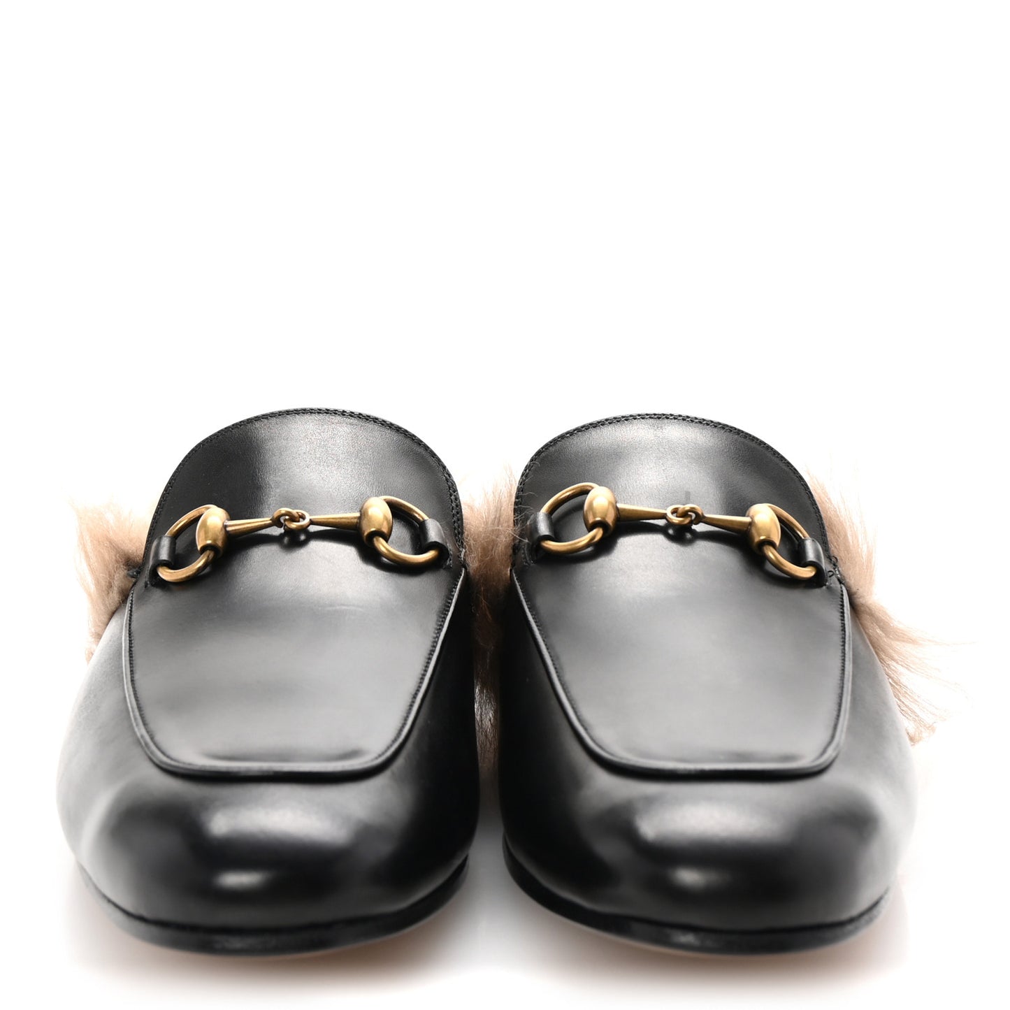 Calfskin Fur Mens Princetown Slippers 8.5 Black