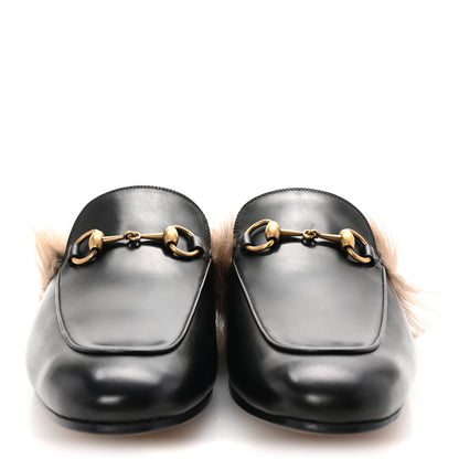 Gucci Calfskin Fur Mens Princetown Slippers 8.5 Black 3 of 9