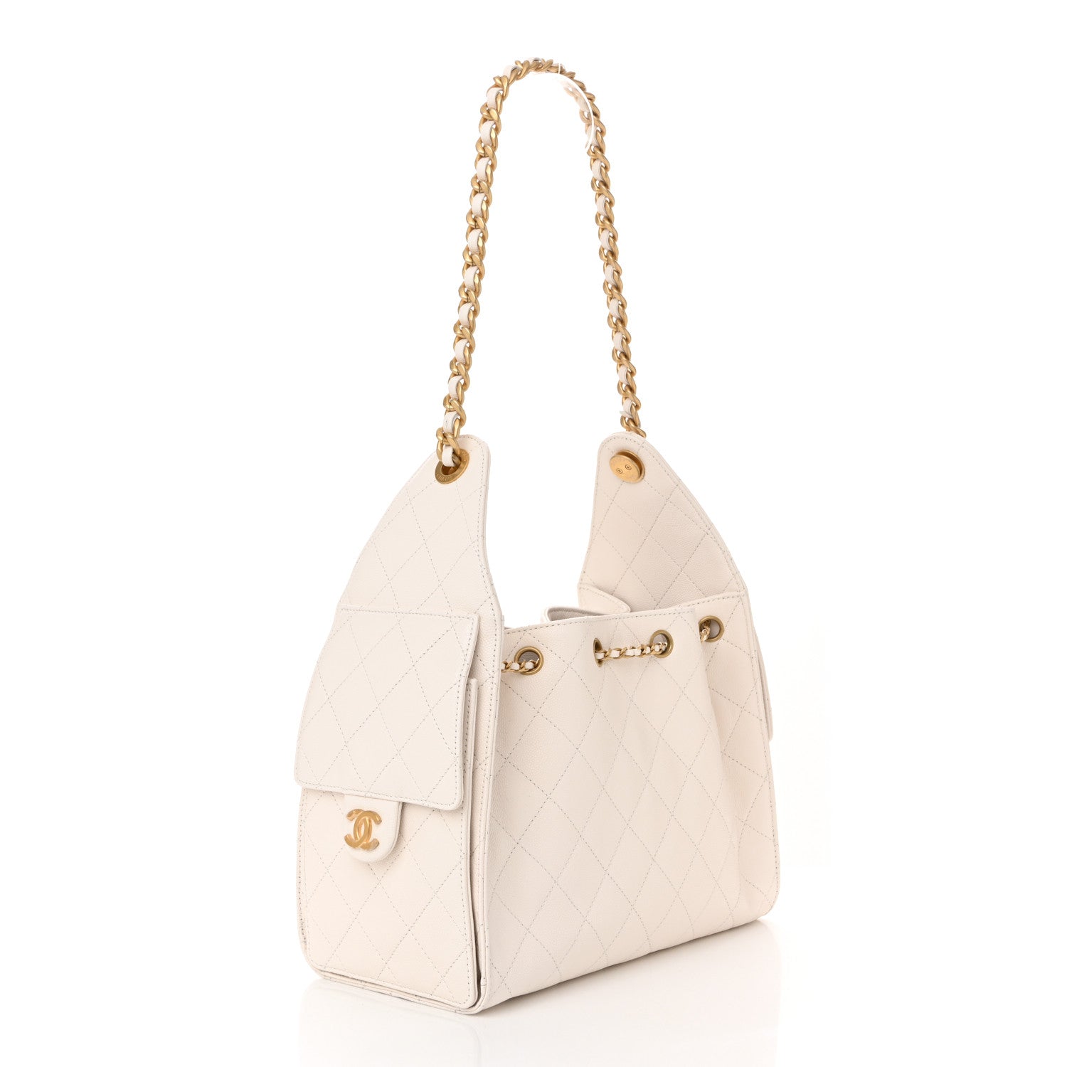 Chanel Caviar Quilted Small Chanel 25 Handbag White 6 of 19