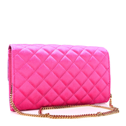 Versace Velvet Quilted Medusa Wallet On Chain Pink 3 of 9