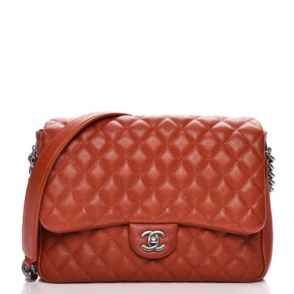 Chanel Caviar Quilted Medium Rock In Rome Single Flap Dark Red 1 of 13
