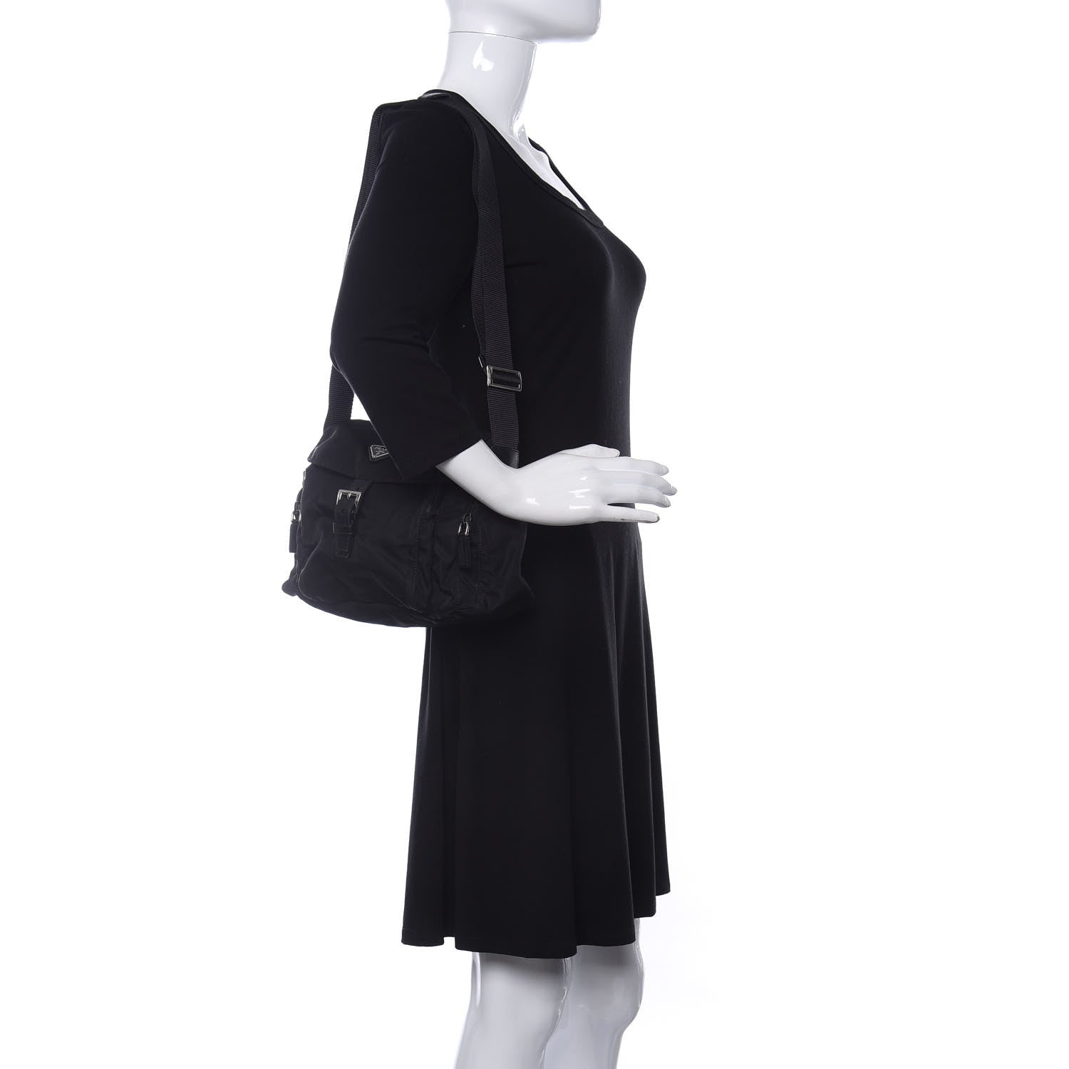 Prada Nylon Vela Messenger Black 2 of 10