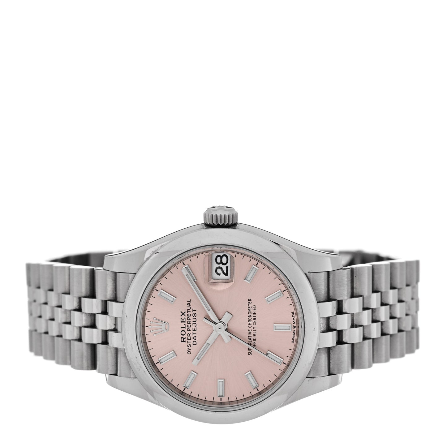 Stainless Steel 31mm Oyster Perpetual Datejust Watch Pink 278240
