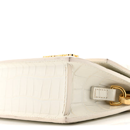 Jacquemus Calfskin Crocodile Embossed Le Chiquito Long White 9 of 13