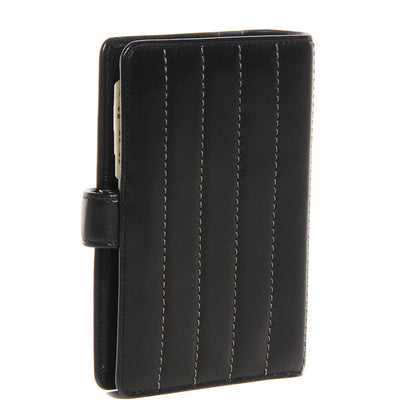 Chanel Lambskin Vertical Quilt Mademoiselle Small Ring Agenda Planner Black 3 of 8