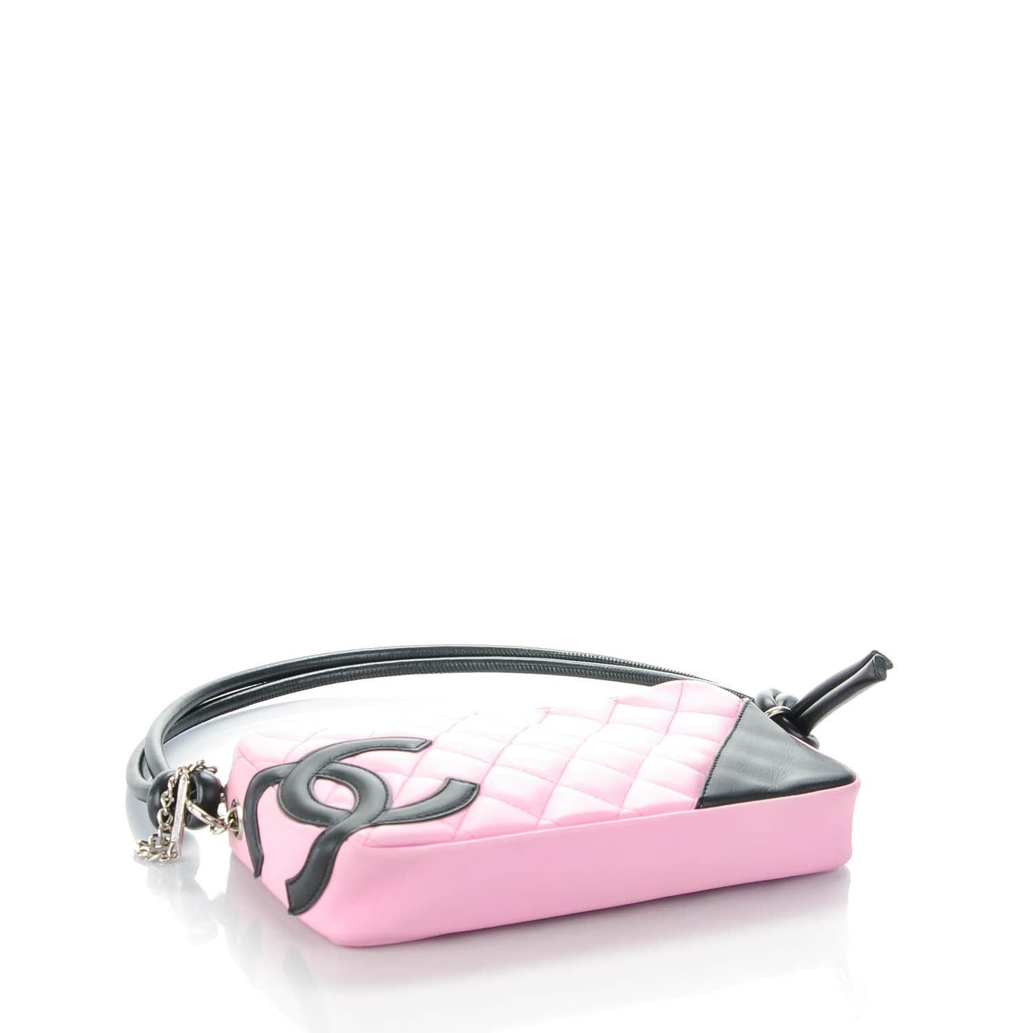 Chanel Calfskin Quilted Cambon Pochette Pink Black 4 of 7