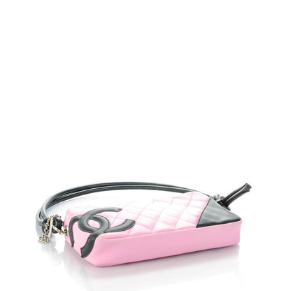 Chanel Calfskin Quilted Cambon Pochette Pink Black 4 of 7