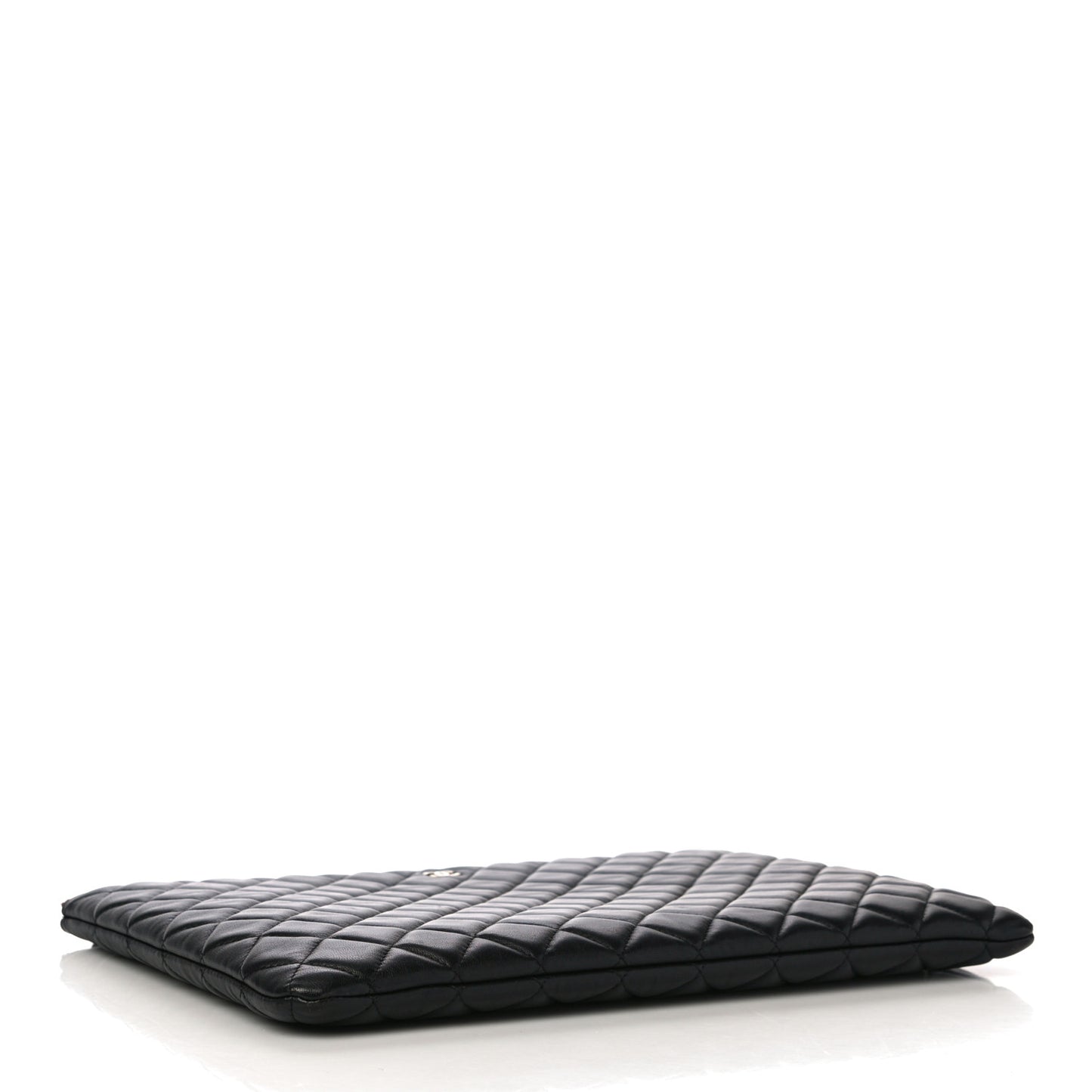 Lambskin Quilted Large Cosmetic Case Black