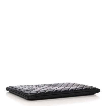Chanel Lambskin Quilted Large Cosmetic Case Black 4 of 11