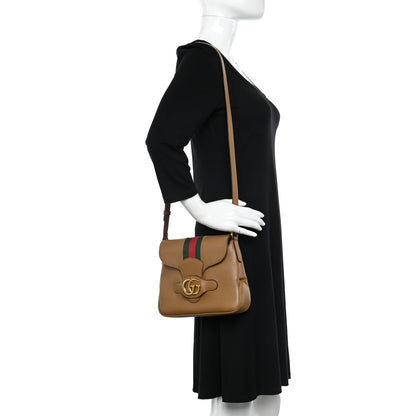 Gucci New Sakai Calfskin Lux Web Small Dahlia Messenger Shoulder Bag Quarz Beige 2 of 10
