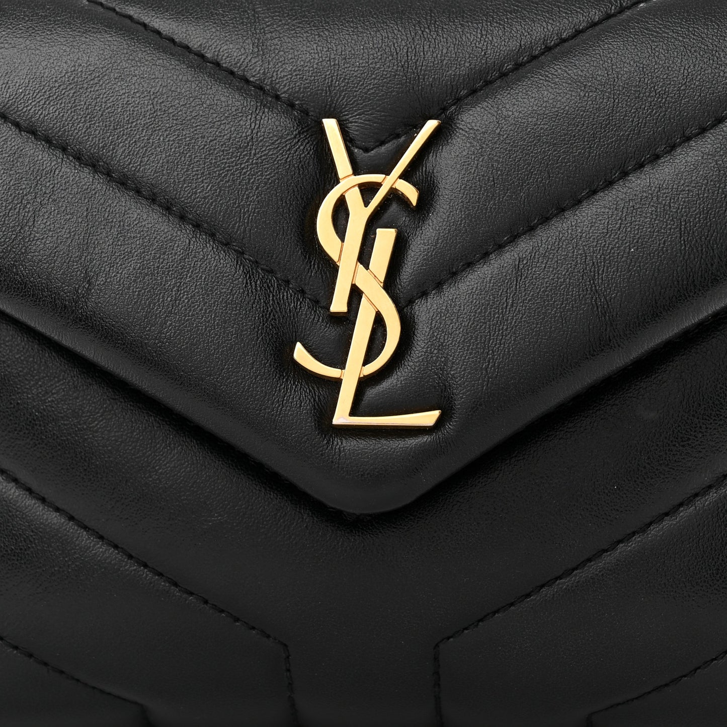 Calfskin Y Quilted Monogram Toy Loulou Crossbody Bag Black