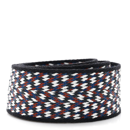 Hermes Toile Swift 50mm Sangle ZigZag Shoulder Strap Black White Deep Blue 2 of 5