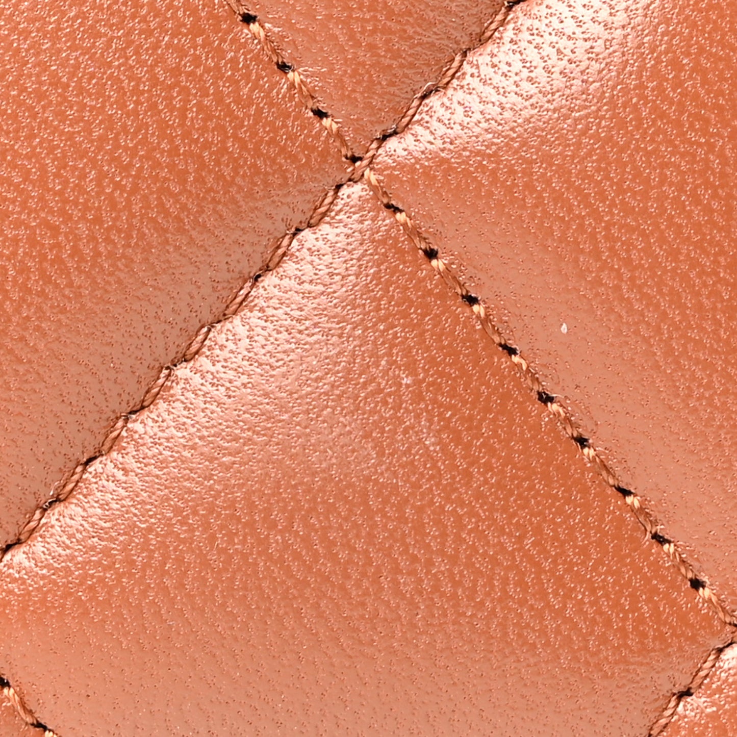 Lambskin Quilted Studded CC Card Holder Camel
