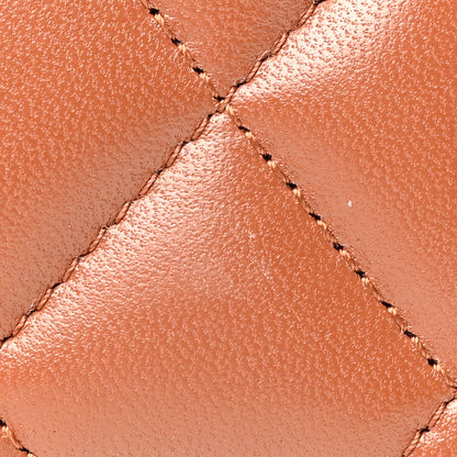 Chanel Lambskin Quilted Studded CC Card Holder Camel 15 of 19