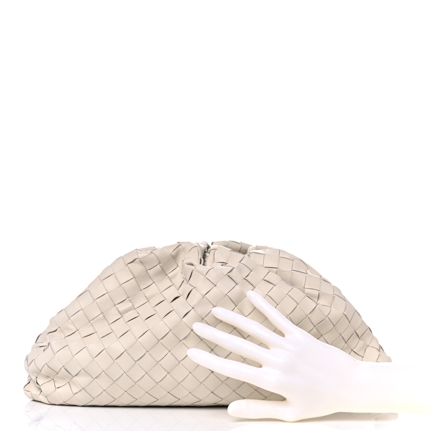 Nappa Maxi Intrecciato The Pouch Oversized Clutch Ice Cream