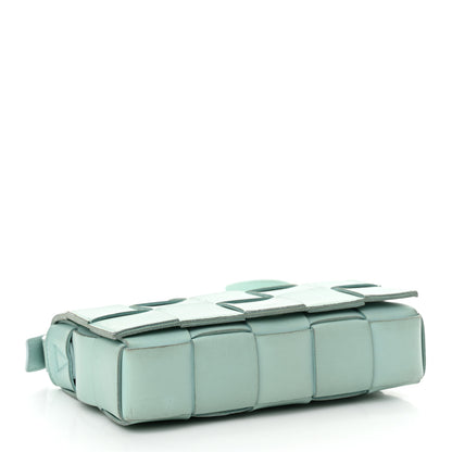 Bottega Veneta Lambskin Maxi Intreccio Cassette Bag Teal Washed 3 of 14