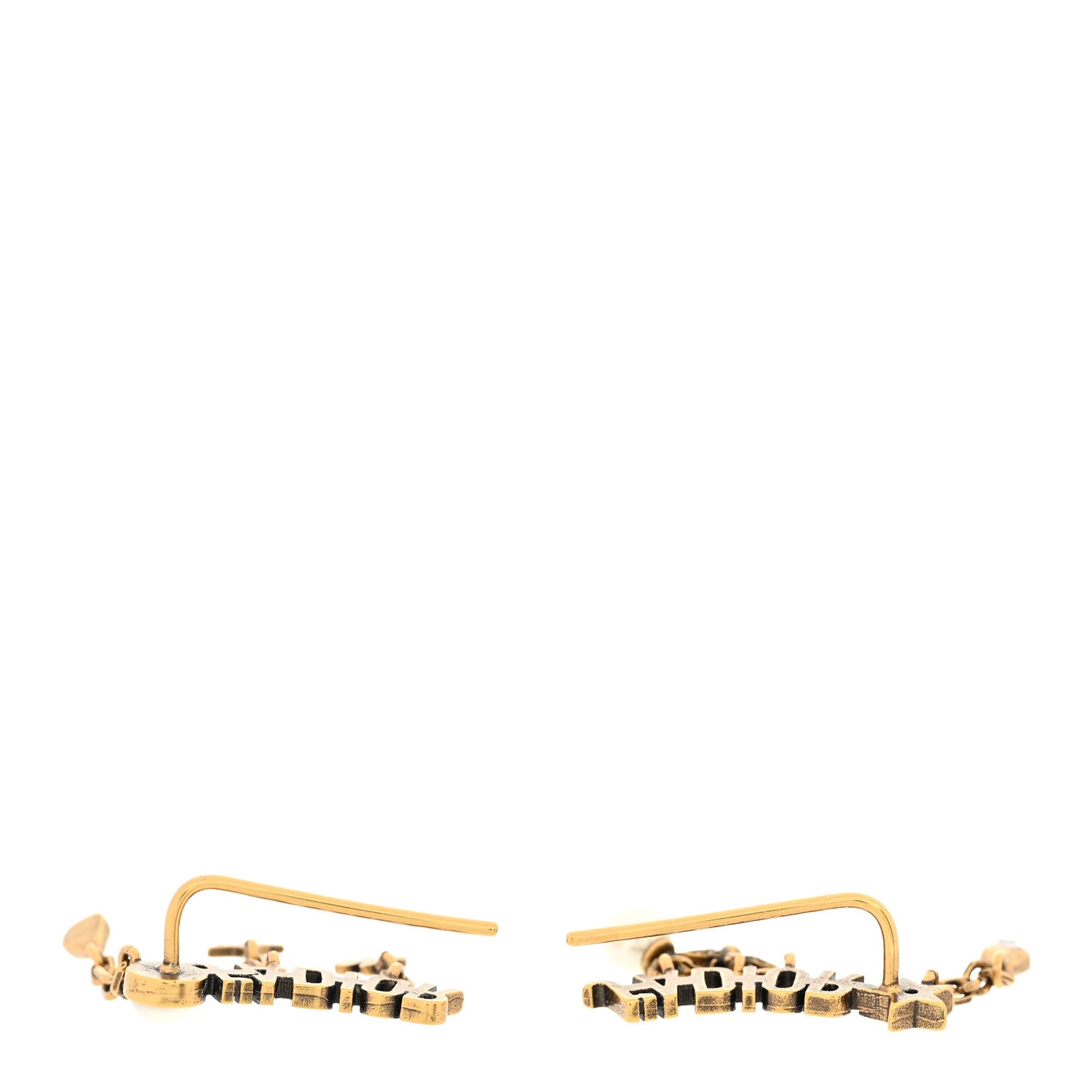 Christian Dior Pearl Crystal J'Adior Earrings Aged Gold 3 of 4