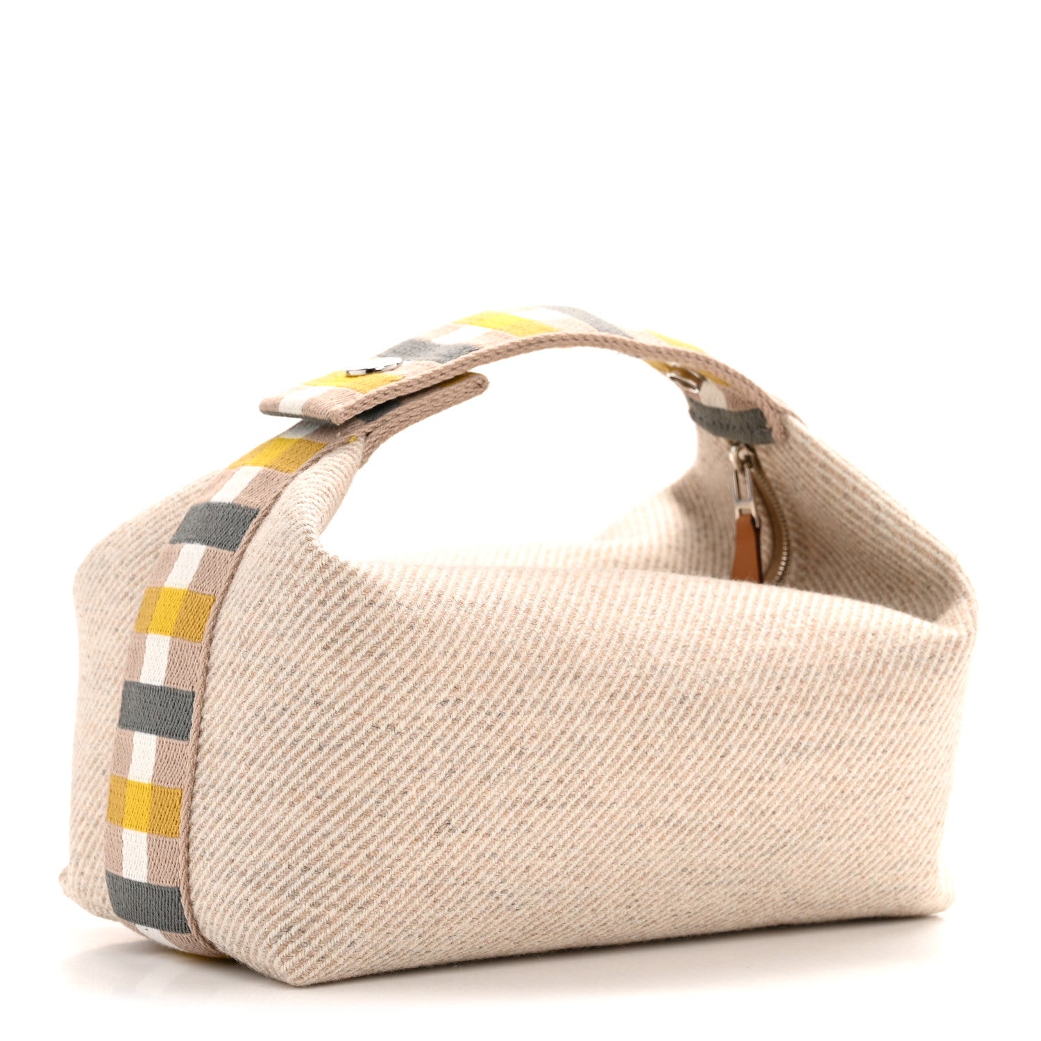 Hermes Wool Small Au Carre Bride-A-Brac Pouch Seigle 3 of 6