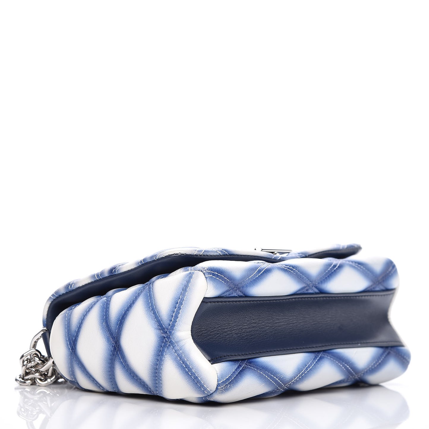 Lambskin Malletage Contraste GO-14 PM Blue