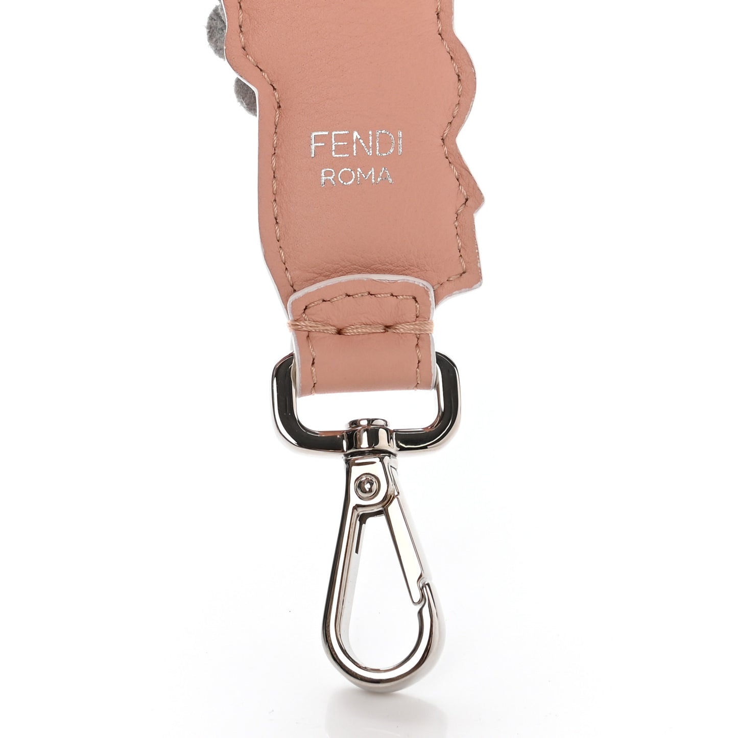 Calfskin Studded Inlaid Floral Strap You