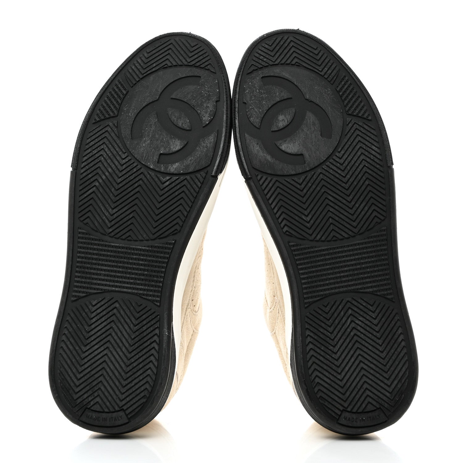 Chanel Suede Womens CC Sneakers 36 Light Beige 5 of 9