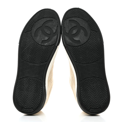 Chanel Suede Womens CC Sneakers 36 Light Beige 5 of 9