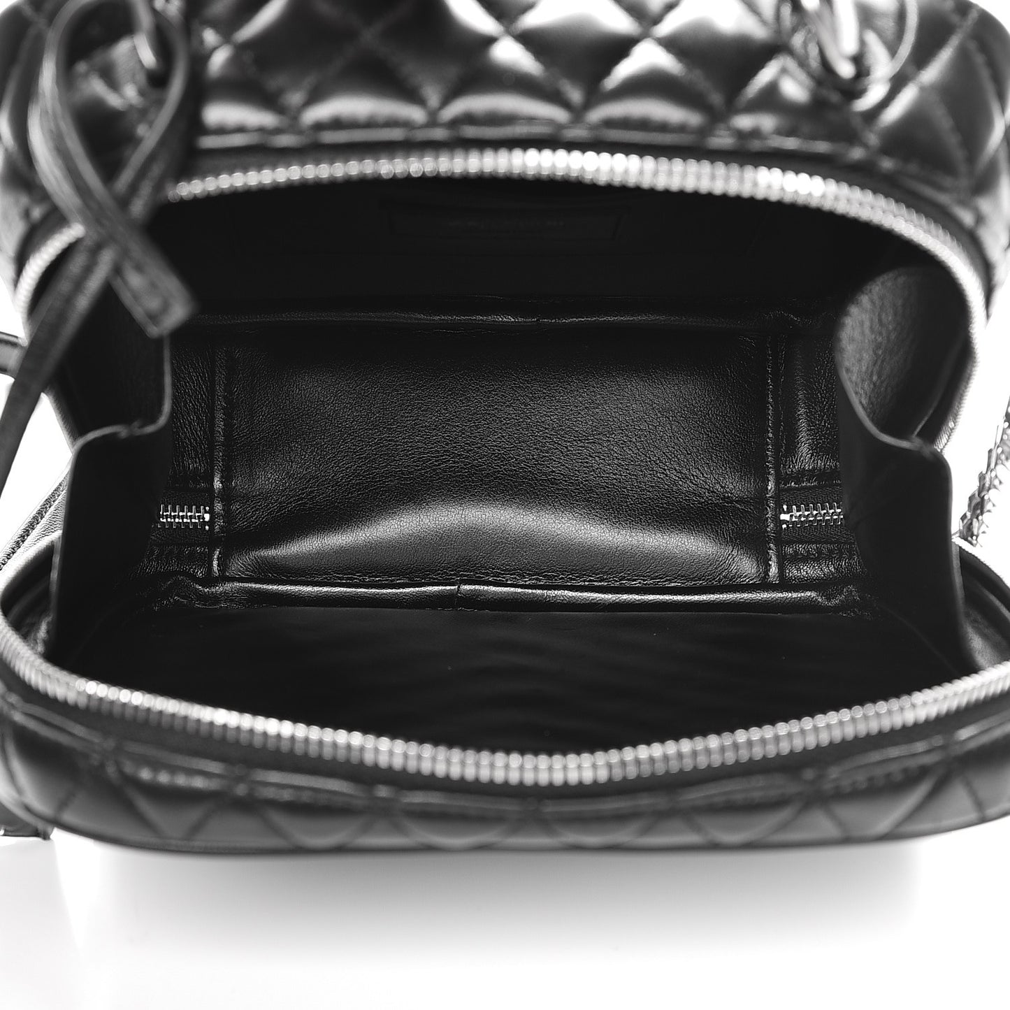 Lambskin Matelasse Chevron Lunchbox Bag Black