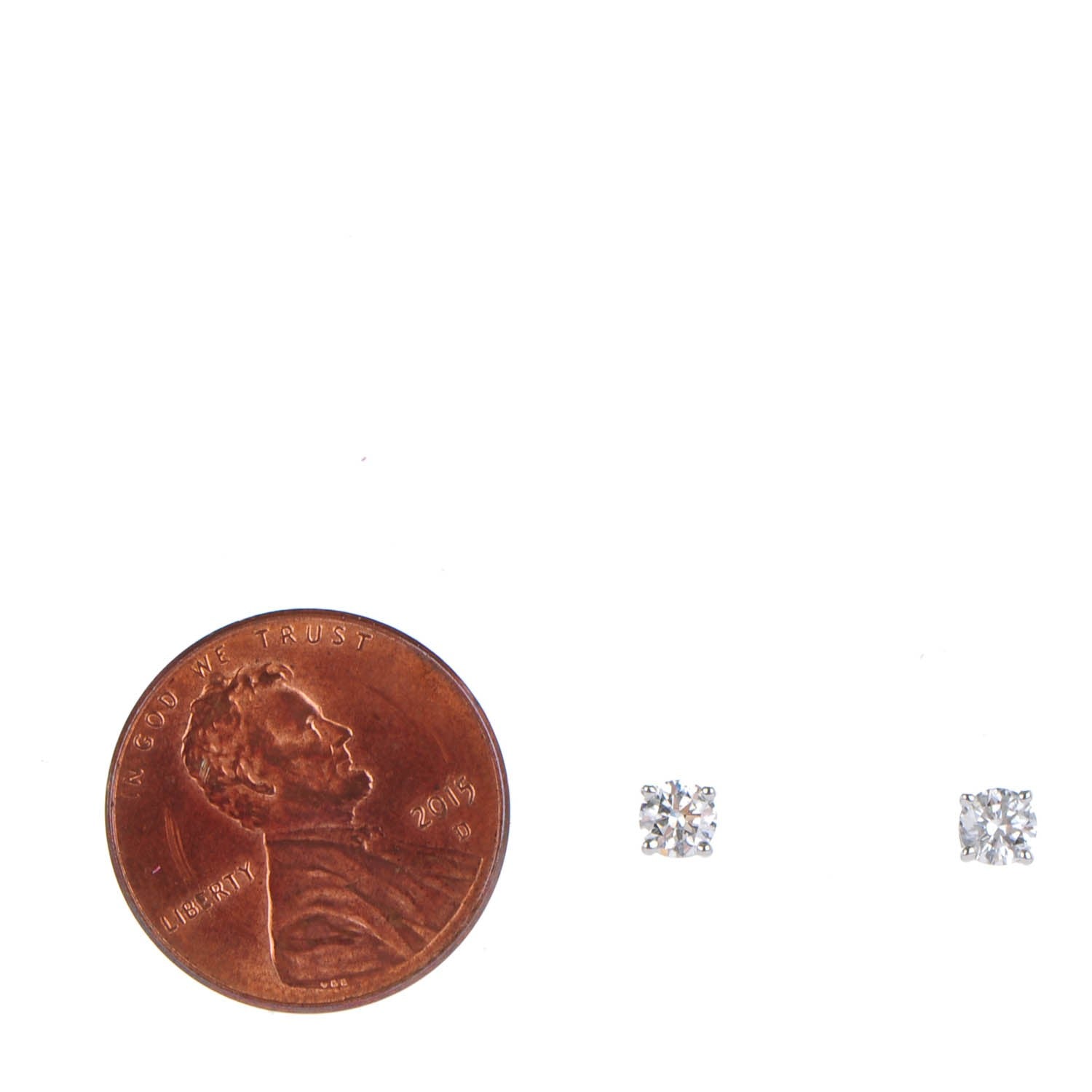 Tiffany Platinum Diamond .36ctw Solitaire Earrings 7 of 11