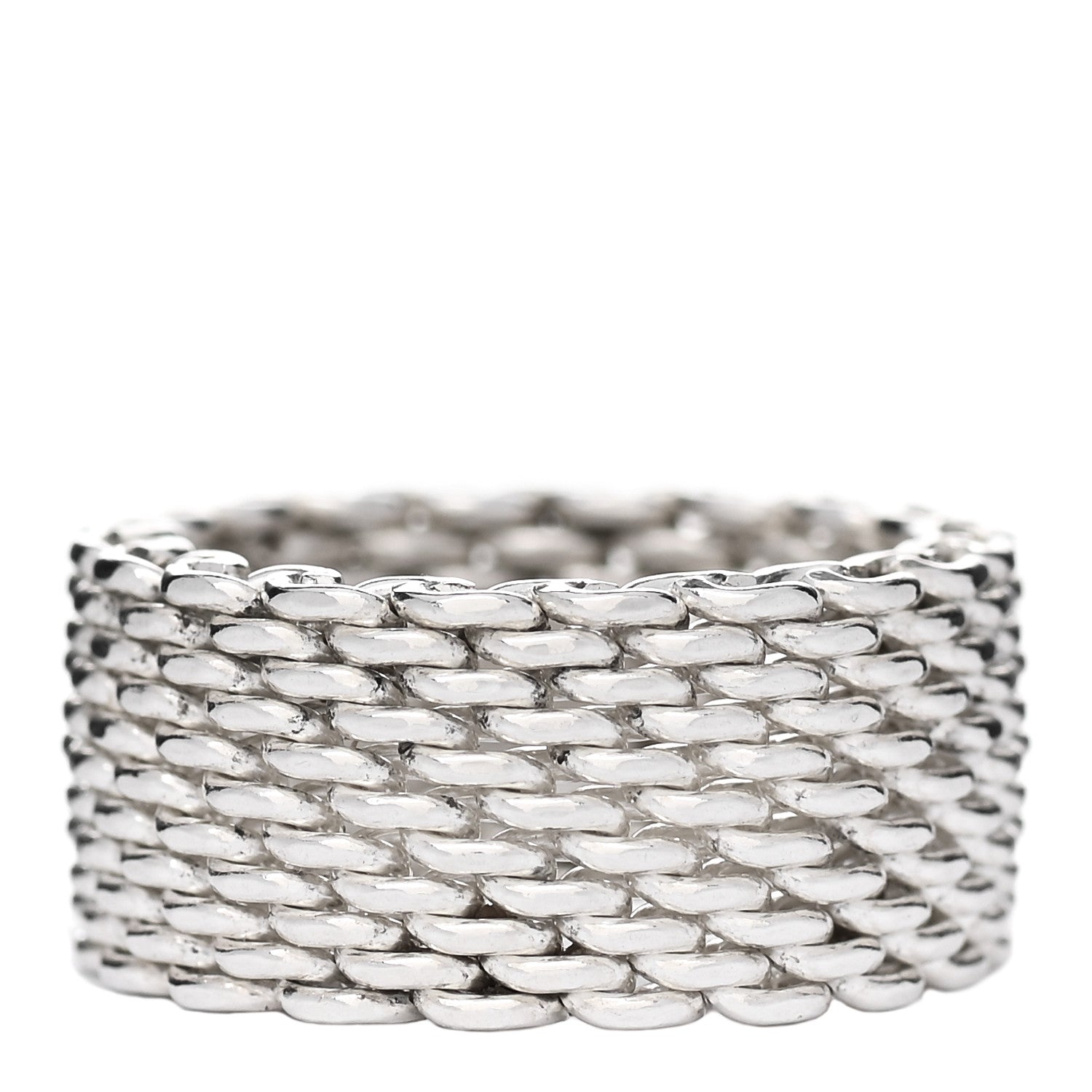 Tiffany Sterling Silver Somerset Mesh Ring 53 6.5 1 of 4