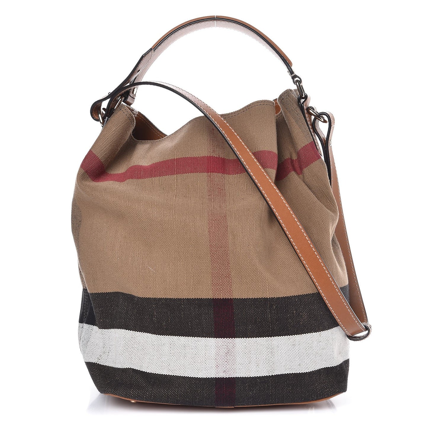 Canvas Mega Check Medium Ashby Hobo Saddle Brown