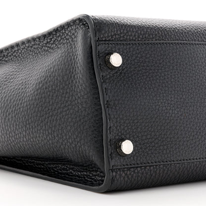 Fendi Cuoio Romano Selleria Monster Eyes Inlay Mens Large Peekaboo Iconic Essential Satchel Black Sunflower 9 of 10