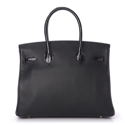 Hermes Taurillon Novillo Shiny Niloticus Crocodile Birkin Touch 30 Black 4 of 32
