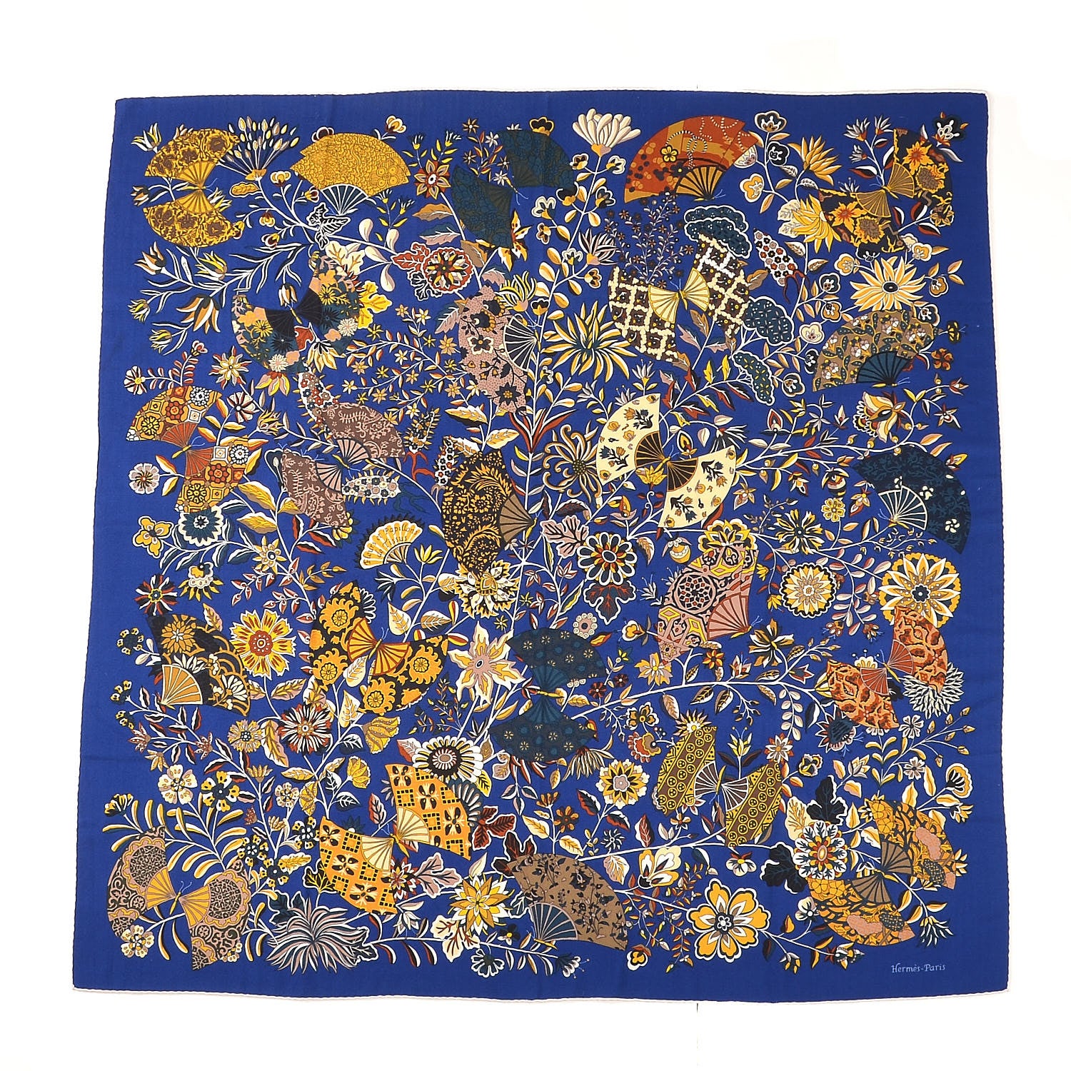 Hermes Cashmere Silk Fleurs et Papillons de Tissus Shawl 140 1 of 6