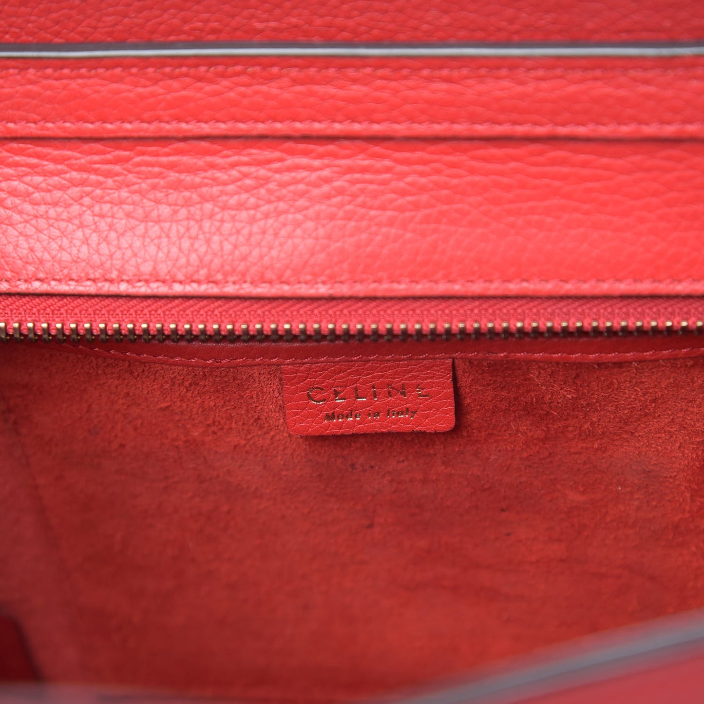 Drummed Calfskin Nano Luggage Red