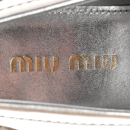 Miu Miu Vitello Deco Penny Loafer 39 Argento 8 of 10