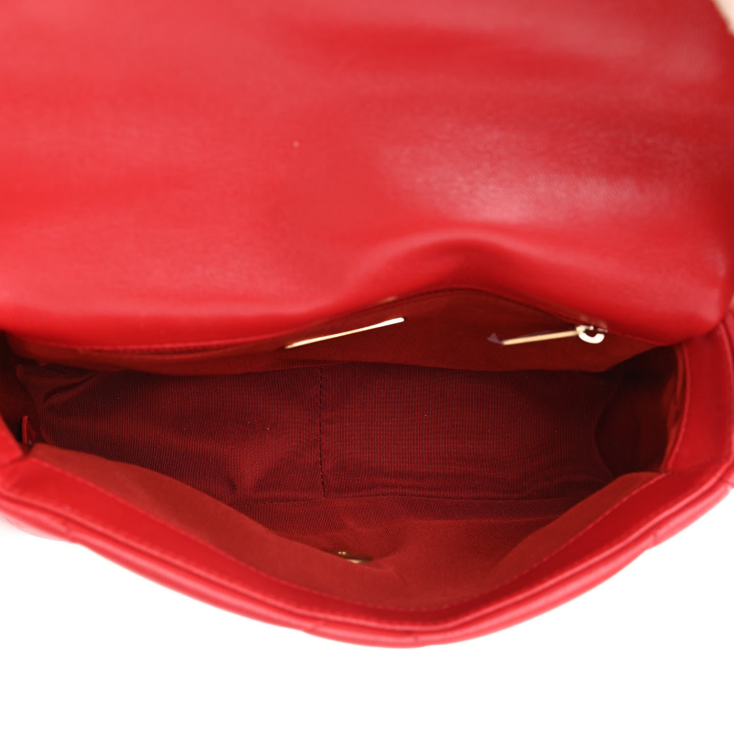 Chanel Goatskin Quilted Medium Chanel 19 Flap Red 5 of 11