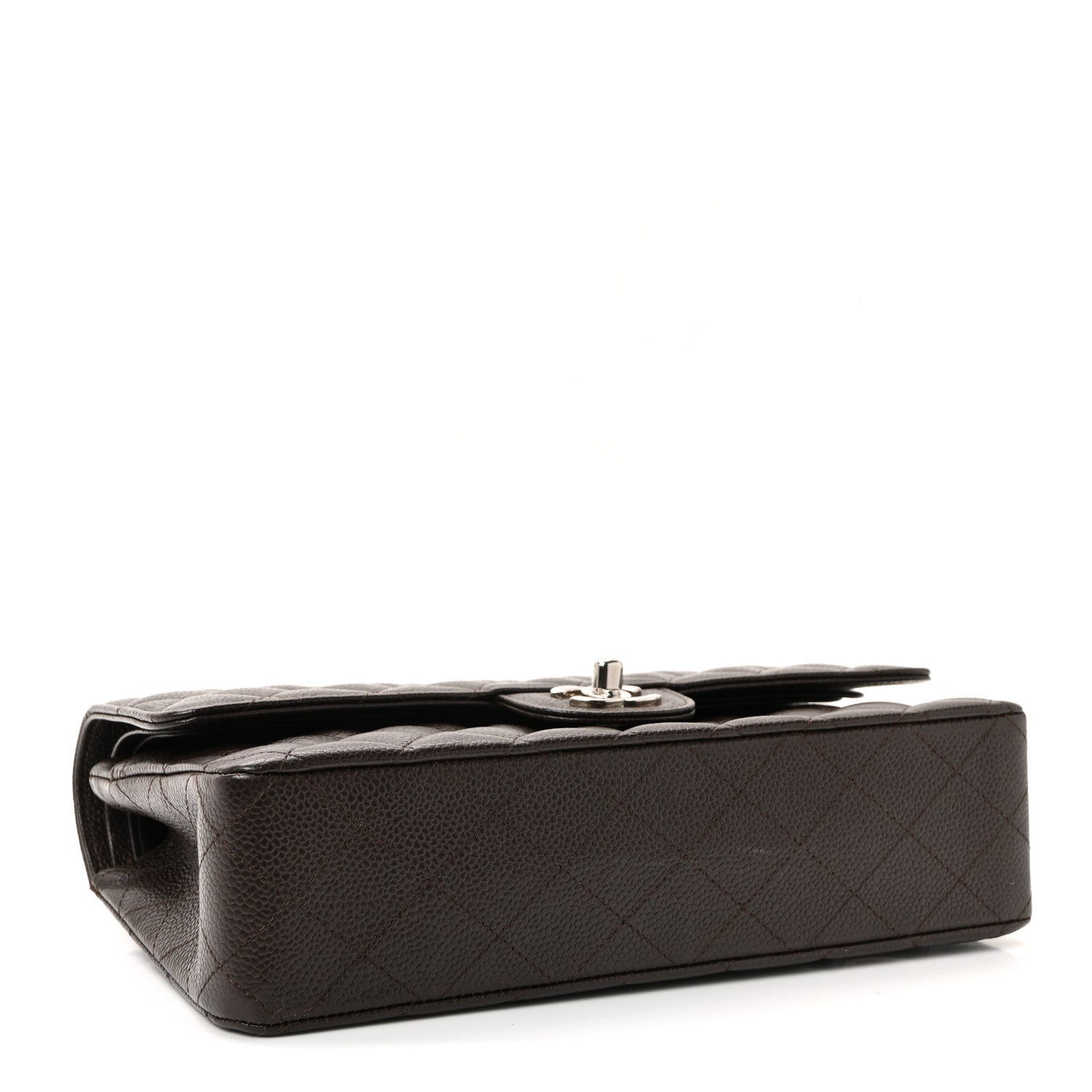 Chanel Caviar Quilted Medium Double Flap Dark Brown 4 of 10