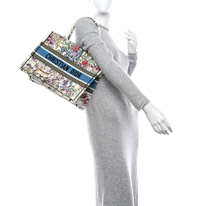 Christian Dior CHRISTIAN DIOR Canvas Embroidered Medium D-Constellation Book Tote Latte Multicolor 2 of 11