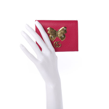 Gucci Pebbled Calfskin Butterfly Card Case Pink 2 of 5