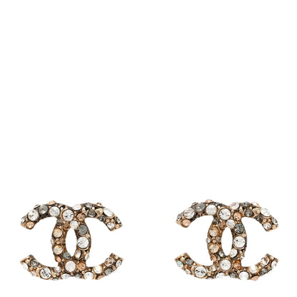 Chanel Metal Crystal CC Earrings Gold Multicolor 1 of 3